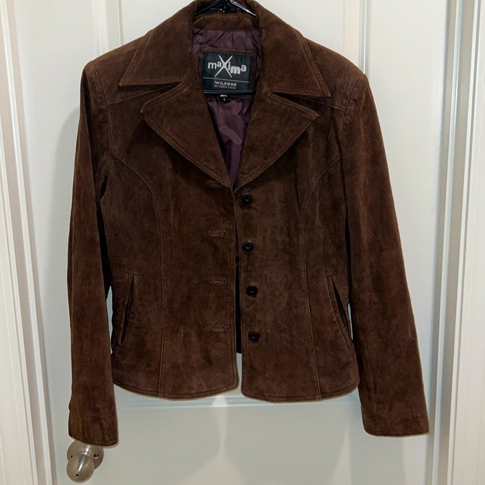 Vintage maxima leather jacket Wilson’s size large ladies brown
